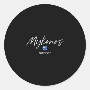 Sticker Rond Voyage sur l'île de Mykonos en Grèce, Évasion esti