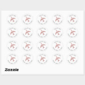 Sticker Rond Voyage thème destination nuptiale douche préférée (Feuille)