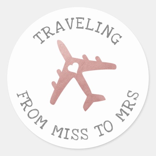 Sticker Rond Voyage thème destination nuptiale douche préférée (Devant)