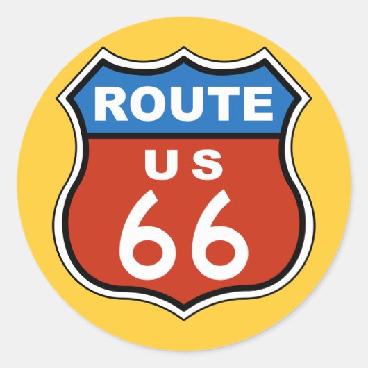 Sticker Rond Voyage US 66 (Devant)