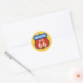 Sticker Rond Voyage US 66 (Enveloppe)