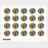 Sticker Rond Voyage vintage (Feuille)