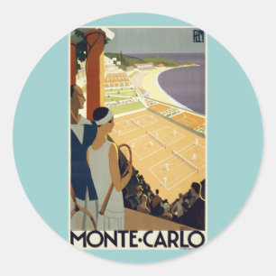 Sticker Rond Voyage vintage de Monte Carlo Monaco