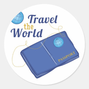 Sticker Rond Voyagent le monde