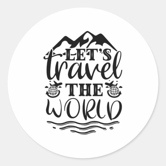 Sticker Rond Voyageons dans le monde (Devant)