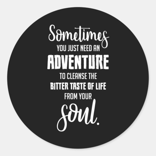Sticker Rond Voyager Citations Aventure Citation Idée cadeau (Devant)