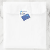 Sticker Rond Voyager dans le monde (Sac)