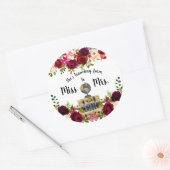 Sticker Rond Voyager de Mlle à Mme nuptiale douche faveur (Enveloppe)