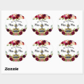 Sticker Rond Voyager de Mlle à Mme nuptiale douche faveur (Feuille)