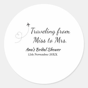 Sticker Rond Voyager douche nuptiale ajouter nom date de manque