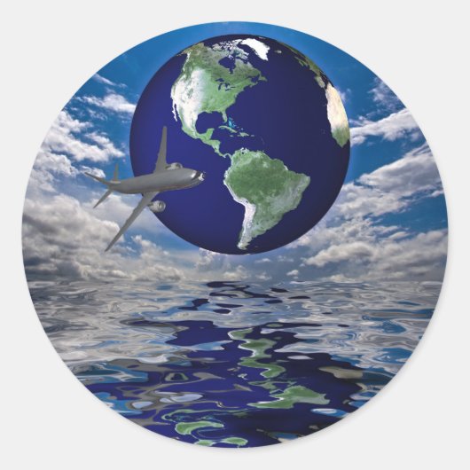 Sticker Rond Voyages aériens (Devant)