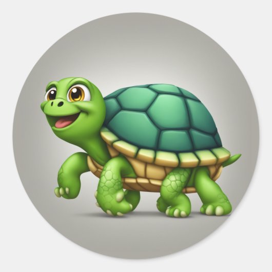 Sticker Rond Voyages heureux de tortues (Devant)