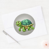 Sticker Rond Voyages heureux de tortues (Enveloppe)
