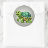 Sticker Rond Voyages heureux de tortues (Sac)