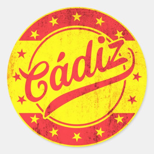 Sticker Rond Voyageur mondial - Cadix, Espagne (Devant)