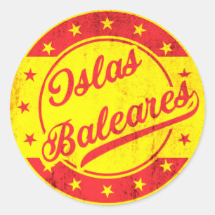 Sticker Rond Voyageur mondial - Espagne - Îles Baléares