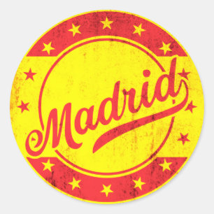 Sticker Rond Voyageur mondial - Madrid, Espagne