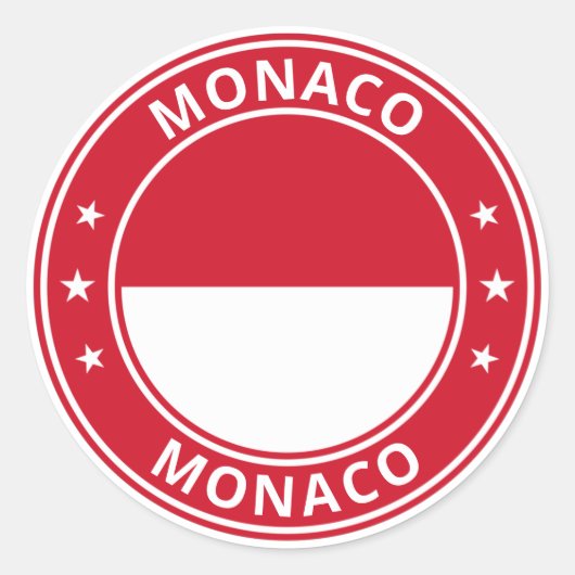 Sticker Rond Voyageur mondial - Monaco (Devant)