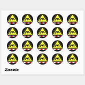 Sticker Rond Voyageurs en état d'ébriété traversant ⚠ panneau t (Feuille)