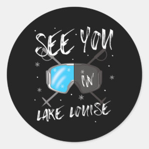 Sticker Rond Voyez-Vous À Lake Louise Vacation Ski Goggings