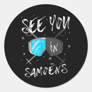Sticker Rond Voyez-Vous À Samoëns France Vacances De Randonnée