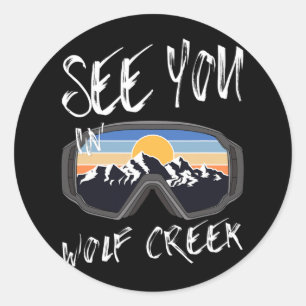 Sticker Rond Voyez-Vous À Wolf Creek Usa Vacation Ski Goggings