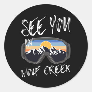 Sticker Rond Voyez-Vous À Wolf Creek Usa Vacation Ski Goggings