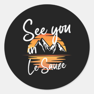 Sticker Rond Voyez Vous Au Sauze France Randonnée Vacances Ski