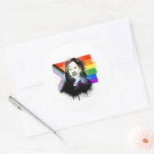 Sticker Rond VP Kamala Harris LGBTQ Progress Pride Graffiti (Enveloppe)