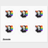 Sticker Rond VP Kamala Harris LGBTQ Progress Pride Graffiti (Feuille)