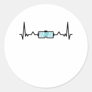 Sticker Rond VR Giant Virtual Reality Gamer Heartbeat