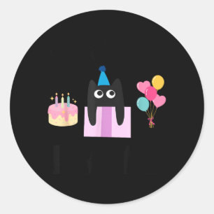 Sticker Rond Vrai chat d'anniversaire 12 ans amateur de chat 12