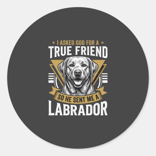 Sticker Rond Vrai chien Labrador ami (Devant)