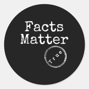 Sticker Rond Vrai faits Création de texte blanc