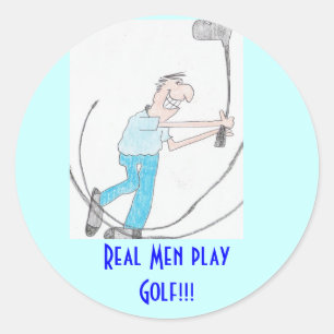 Sticker Rond Vrai golf de jeu d'hommes d'autocollant ! ! !