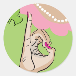 Sticker Rond Vraies Jolies Filles Art