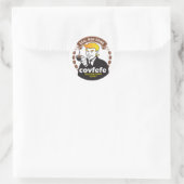 Sticker Rond VRAIMENT LES HOMMES BOIRE COVFEFE ! Trump meme Cof (Sac)