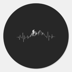 Sticker Rond VTT - Amoureux de VTT Cycliste en descente