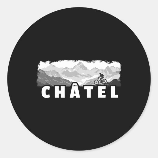 Sticker Rond VTT Châtel France Cyclisme (Devant)