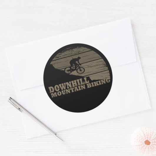 Sticker Rond VTT Downhill (Enveloppe)