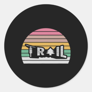 Sticker Rond VTT Rétro Trail Vibes Extérieur