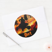 Sticker Rond VTT sur la route de l'enfer (Enveloppe)