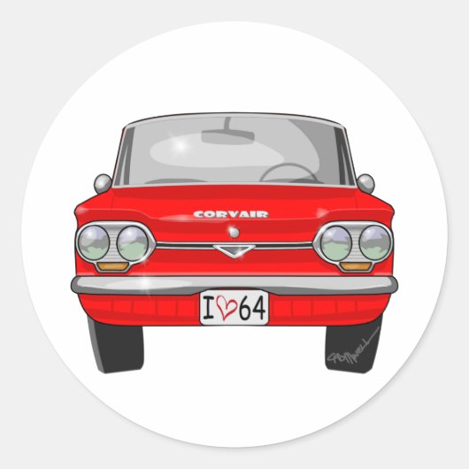 Sticker Rond Vue avant Corvair 1964 (Devant)