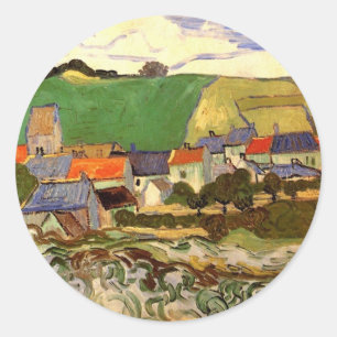 Sticker Rond Vue d'Auvers Vincent van Gogh