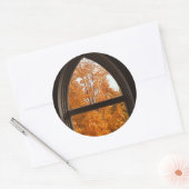 Sticker Rond Vue de feuillage d'automne (Enveloppe)