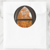 Sticker Rond Vue de feuillage d'automne (Sac)
