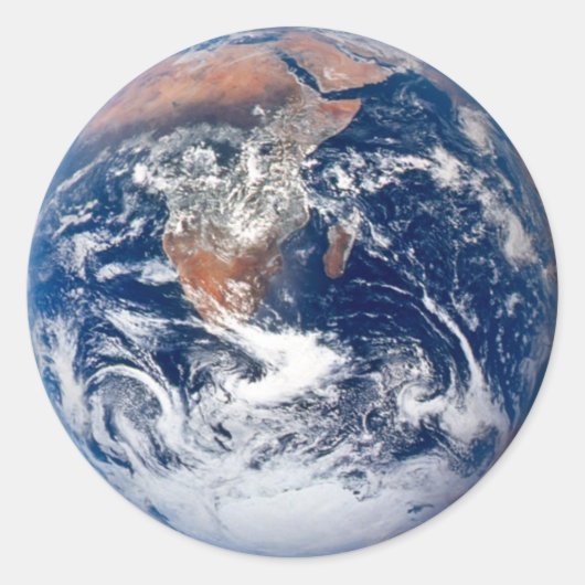 Sticker Rond Vue de la planète Terre depuis Apollo 17 (Devant)