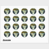 Sticker Rond Vue des chaises Adirondack dans les Adirondacks, N (Feuille)