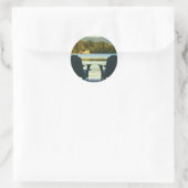 Sticker Rond Vue des chaises Adirondack dans les Adirondacks, N (Sac)