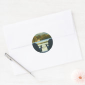 Sticker Rond Vue des chaises Adirondack dans les Adirondacks, N (Enveloppe)